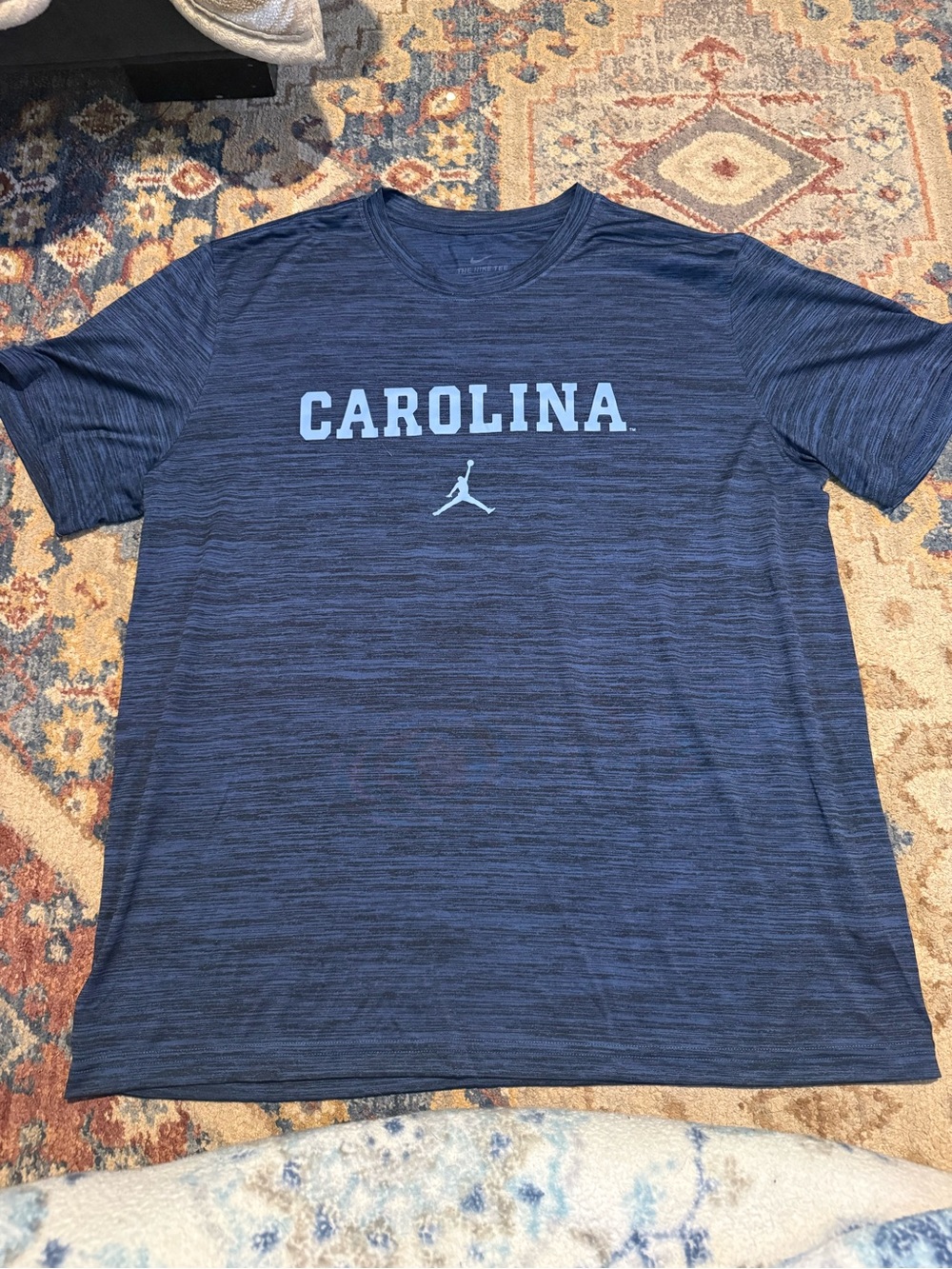 Nike Carolina Short-Sleeve Performance Tee - Navy and Light Blue